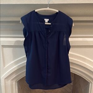 Navy Blue Sleeveless Blouse